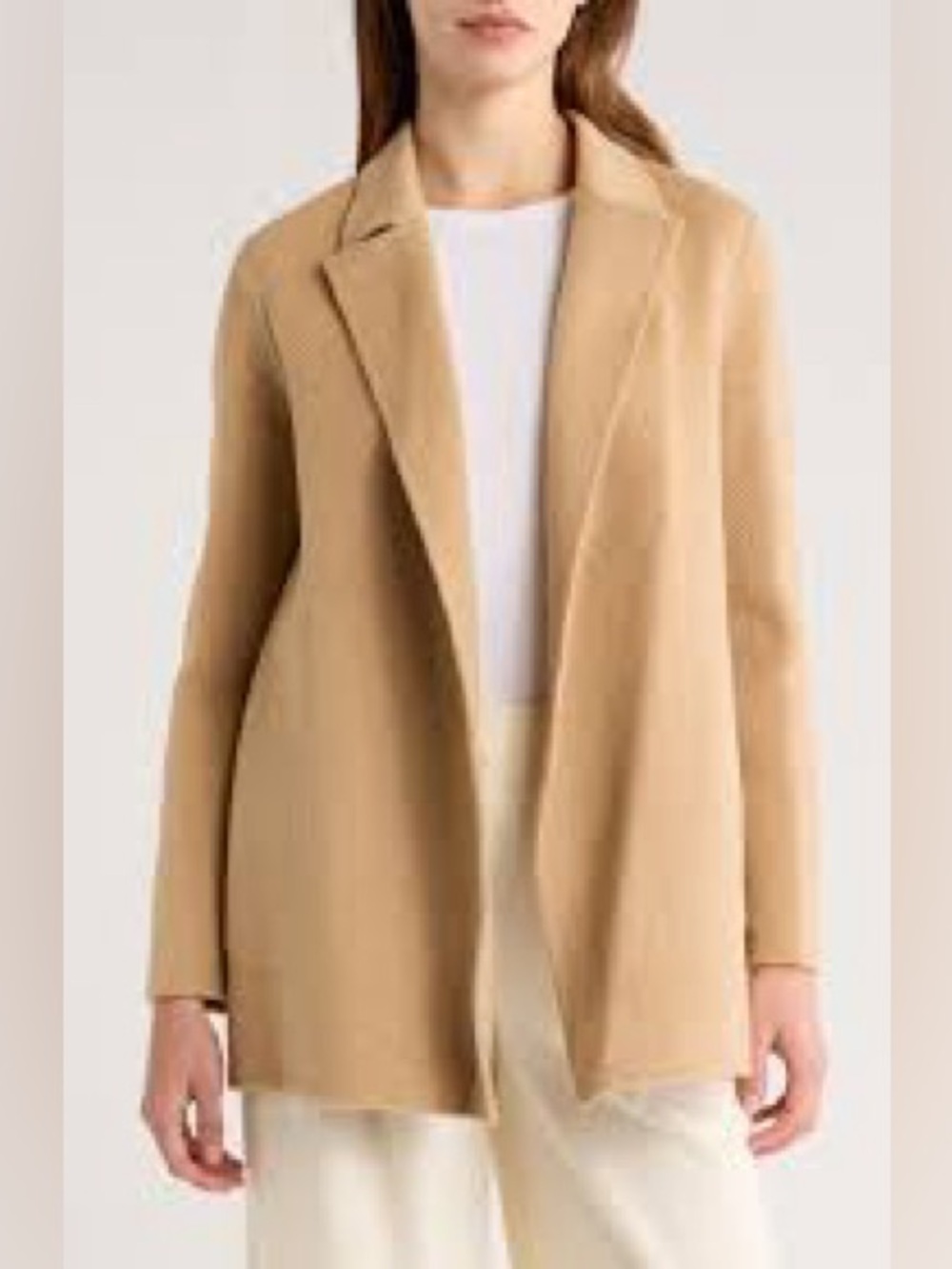 Theory Sileena Divide 90% Wool & 10% Cashmere Open Front Coat